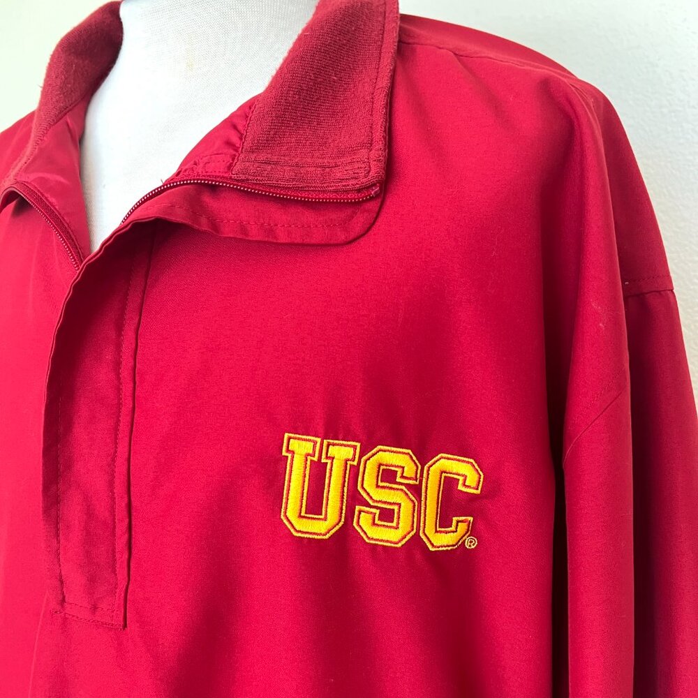 USC Mens Quarter Zip Pullover Shirt/Jacket - Size XL - Trojans